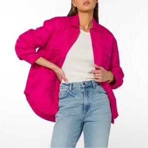 Velvet Heart Bernice Light Puff Pink Shacket